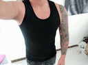 简束保暖背心男加绒加厚修身棉背心秋冬紧身打底衫男士保暖背心 窄肩黑色 XL (68-75kg) 实拍图