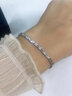 盛世琦缘铂金手链女实心切面pt950白金手链米字超闪手环宽面手饰品送女友 6.8-7.1g 17.5-20cm 实拍图