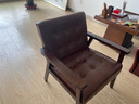 邦尼娅复古桌椅组合酒吧清吧奶茶店咖啡厅餐厅卡座沙发洽谈休闲椅沙发椅 红咖色PU胡桃单人 实拍图