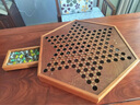 御撰高档跳棋玻璃弹子玛瑙珠跳棋实木跳棋盘亲子益智游戏棋儿童成人 六角形特大号跳棋盘【玻璃套装】 实拍图