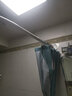 圣莎兰恩 浴室浴帘杆转角浴帘弧形浴杆套装弧型L型浴室浴帘布套装免打孔 免打孔烤漆白伸缩D款+浴帘+环 实拍图