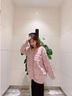 斐特玛 针织开衫女毛衣外套宽松新款早春秋针织衫秋冬季女装上衣针织衫 粉色 均码 80-145斤可穿 实拍图
