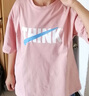 索宾驰（SUOBINCHI）短袖t恤女夏季宽松潮牌印花短袖t恤 粉色 L 实拍图