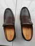 蜻蜓牌男士皮鞋正装鞋套脚透气商务休闲皮鞋男特大码中老年人爸爸鞋子男 棕色 39 实拍图