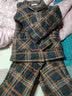 多俏美睡衣女纯棉夹棉袄秋冬款三层保暖加厚格子全棉服家居服套装冬天 TG66042|套装 M 实拍图