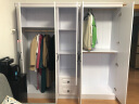 奥尚斯莱 衣柜 现代简约卧室家具木质带转角边柜组合大衣橱白色衣柜 单衣柜  平顶款 五门衣柜  （主柜长2米） 实拍图