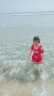 佑游儿童泳衣女孩分体裙式带袖保守中大童女童少女韩版宝宝泳装红色 37241 红色 3XL（125-135CM） 实拍图