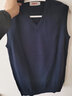 恒源祥背心男 春秋男士抗菌针织衫V领男士套头毛衣马甲坎肩 51QK2103 藏青 180/96A 实拍图
