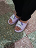 兰威费雷沙滩拖鞋女夏厚底时尚外穿可爱高跟松糕跟室外坡跟室内凉拖鞋 158猫咪紫色 39偏小建议选大2码 实拍图
