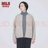 无印良品（MUJI）女式  长毛抓绒 夹克 短款外套女  简约风 BB2NSA3A 浅灰色 M(160/84A) 实拍图