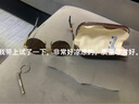 箫秒水晶石天然石头眼镜清凉养目养眼男女开车太阳镜复古圆形石头镜片 金色架+茶色水晶镜片 实拍图