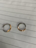 帝普18k彩金耳环 耳圈k金满天星白金玫瑰金耳扣Au750耳骨黄金耳饰女 玫瑰金色搭配白金色 大号单只 实拍图