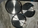 Momscook慕厨不锈钢盘子圆盘菜碟 家用菜盘做沙拉304不锈钢加厚多功能菜盆 三件套-内径24/26/ 28cm 实拍图