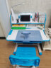 伯课（BOKE） 儿童学习桌椅套装可升降儿童书桌写字台桌小学生课桌椅 A8全配版-蓝-双靠背-锂电灯 实拍图