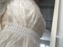 百图betu女装2024春夏新款连衣裙收腰气质法式复古减龄连衣裙2403D03 米白 M 实拍图