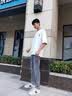 马克华菲（MARK FAIRWHALE）牛仔裤男夏季新款休闲裤潮牌男裤直筒时尚裤子男裤 浅蓝 31 实拍图
