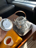容山堂双内胆玻璃烧水壶蒸汽煮茶器蒸茶器养生壶大号泡茶电陶炉套装木盖 平光平盖提梁壶+小容黑胡桃茶炉 实拍图