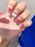 美甲贴片穿戴甲指甲贴中长款新娘显白可拆卸学生短款重复使用成品 法式爱心蝴蝶 24片 【短款】 实拍图