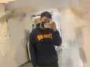 THRASHER 火焰帽衫 FLAME经典款情侣男款连帽卫衣滑板 王一博同款 海军蓝 L 实拍图