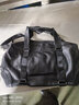 北狐羊皮大容量旅行包男手提行李包短途出差包运动健身行李袋男包潮bl 黑色 实拍图