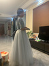 小咔衣浓儿童礼服公主裙花童婚纱小女孩生日主持人高端女童钢琴演出服夏季 灰色长款无袖01-C2 160 实拍图