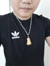 素江南天然翡翠A货项链男女款淡绿玉珠子项链玉石路路通挂绳带证书 淡绿色咖啡色线套头款 实拍图