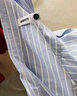 末真条纹衬衫男长袖简约舒适小清新上衣外套百搭男装衣服春季新品衬衣 蓝色 XL 实拍图