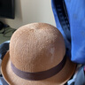 云见森知优雅有型卷边小礼帽女夏天淑女遮阳帽子韩版潮草编渔夫帽出游草帽 卡其-卷边小礼帽 实拍图