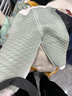 俏贝熊婴儿保暖内衣侧开套装纯棉秋冬儿童秋衣秋裤加厚宝宝三层夹棉衣服 豆绿色（开扣高腰套） 90 实拍图