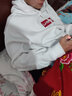 李宁（LI-NING）卫衣男秋冬加绒连帽休闲男女同款跑步服运动服长袖情侣训练服 标准白(连帽-秋冬薄绒) L 实拍图