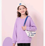 真维斯女童卫衣春秋童装儿童长袖秋季宽松女孩圆领上衣中大童运动秋装 紫 J望远镜兔 130 实拍图