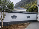 唐语砖雕 仿古青砖浮雕中式别墅围墙装饰 古建庭院仿古砖扇形梅兰竹菊砖雕 扇形牡丹YX1200-6 1200*620*40 实拍图