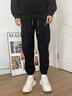 啄木鸟休闲裤男2025秋冬新款加绒加厚束脚裤男宽松百搭男士九分裤子男裤 8005黑色常规 XL 建议120-145斤 实拍图