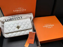 LORFFINY轻奢品牌包包女包新款女士斜挎包真皮时尚百搭小香风链条单肩包女 米白色 实拍图