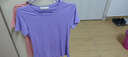 艾路丝婷短袖T恤女夏装新款上衣韩版修身纯色体恤TX3561 圆领紫色 M 实拍图