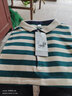 莱北 男士短袖t恤夏装纯棉小衫翻领男装反领体恤休闲有领带领条纹POLO领上衣服潮 DQC1715绿条 M/165【100斤以下】 实拍图