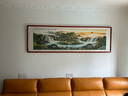 悠弦国画山水画办公室挂画沙发背景墙客厅装饰画水墨字画靠山图风景画 流水生财 画框203*63厘米 实拍图