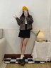 里农复古毛呢半身裙女2025秋冬新款百搭小个子高腰显廋包臀裙a字短裙 黑色 L （100~115斤） 实拍图