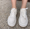 回力女鞋女士板鞋休闲鞋子女新款2025冬季透气大头学生百搭小白鞋 米色 35 实拍图