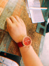 古欧（GUOU）女士手表女时尚品牌潮流女表学生女生手表简约个性大表盘石英腕表 皮带红 实拍图