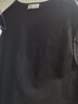 季言夏季250g厚实重磅冰感纯棉短袖t恤男夏美式汗衫男卡其色纯色半袖 黑色（250G重磅长绒棉） 3XL 实拍图