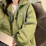 LPOX棉服女绿色秋冬季学生宽松夹棉加厚棉衣外套风衣棉袄百搭潮 绿色 夹棉加厚 M 【95-105斤】 实拍图