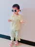 G.duck童装女童夏装套装儿童服装夏季2026新款女宝宝夏天衣服小童休闲装 黄色 100 尺码2~3岁【 90-100cm】cm 实拍图