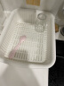 ASVEL抗菌碗筷碟收纳盒带盖沥水架厨房水槽边置物架洗菜沥水篮 小号白色装（盆+沥水篮） 实拍图