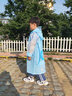 甜甜仔（TIANTIANZAI）儿童雨衣男童小孩全身防水女童中大童宝宝幼儿园学生上学专用雨披 05蓝恐龙【升级拉链+按扣+高领】 XL 实拍图
