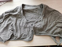 烨燊 秋冬季护肩衣男女中老年睡觉保暖护肩膀颈椎月子纯棉防寒坎肩 浅灰短袖加厚仿兔毛贴片推荐款 XXL140-160斤 实拍图
