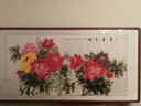迅典国画富贵牡丹挂画餐厅客厅装饰画纯手绘真迹字画沙发背景墙画壁画 富贵花开 实木带框83*163厘米 实拍图