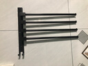蓝牡丹太空铝免打孔毛巾架可旋转活动毛巾杆卫生间多杆置物架浴室挂件 黑色加长四杆【打孔/免打孔】 实拍图