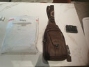 皮六叔（pi uncle）男士真皮胸包全头层牛皮斜挎包复古机车平板电脑小背包运动散步包 深棕色 实拍图