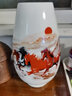 梓琦景德镇陶瓷插花工艺品家居装饰中式客厅装饰书房电视柜水培插花瓶 红马插花瓶+底座 实拍图